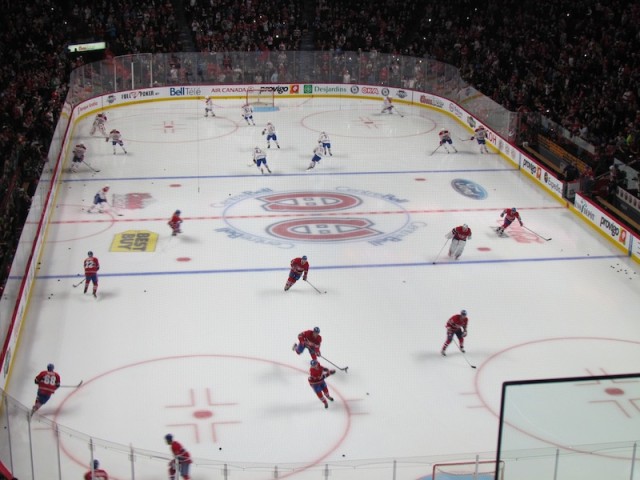 De ijshockeysterren van de NHL zijn terug op het ijs. Hier de Montreal Canadiens.