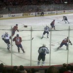 IJshockeywedstrijd tussen de Montreal Canadiens en de Winnipeg Jets in het seizoen 2011-2012.